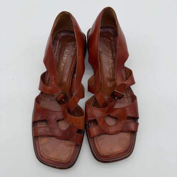 Joan and David Couture Handmade Italian Leather Fisherman Brown Casual Sandals 7 - Picture 3 of 6